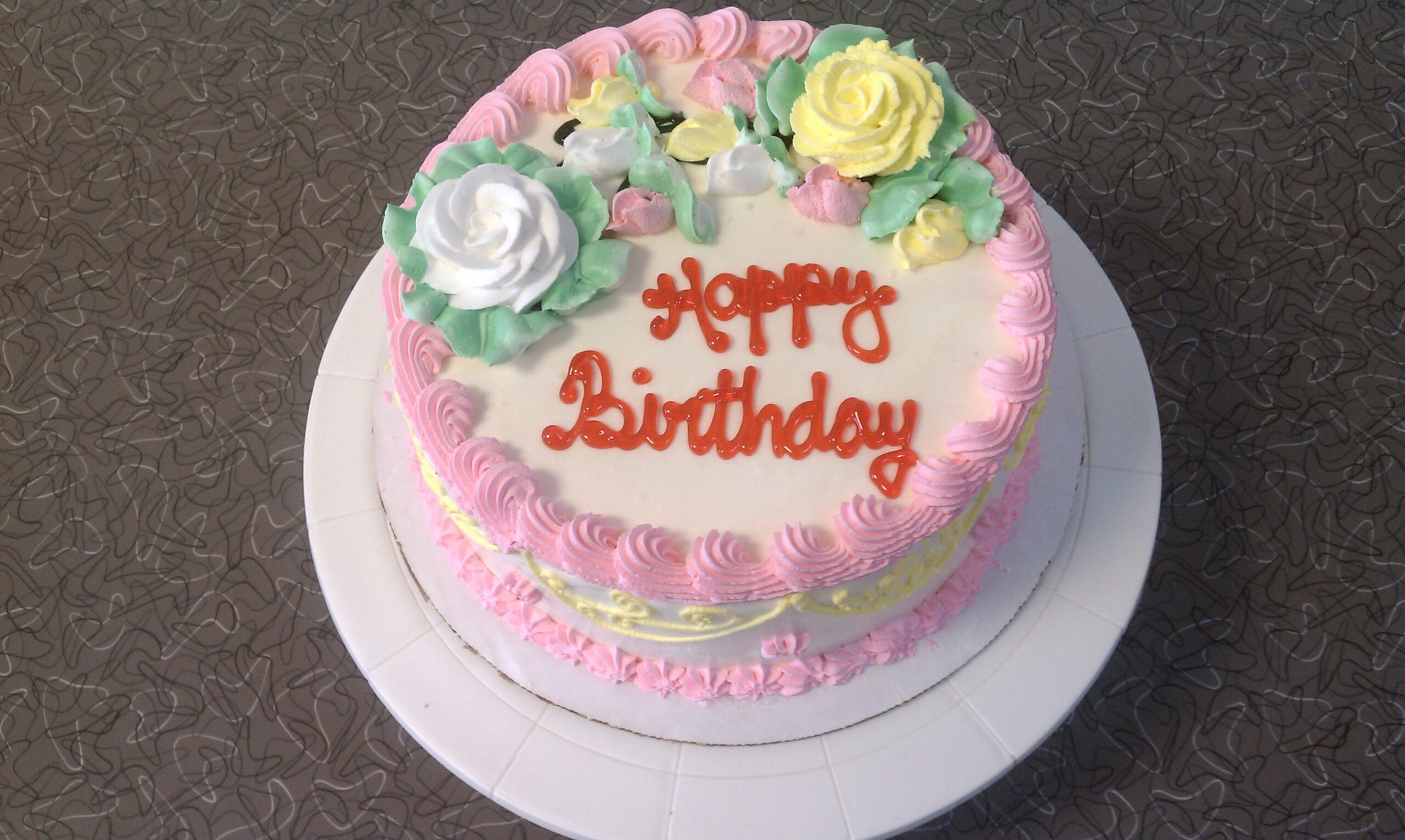 Round birthday cake