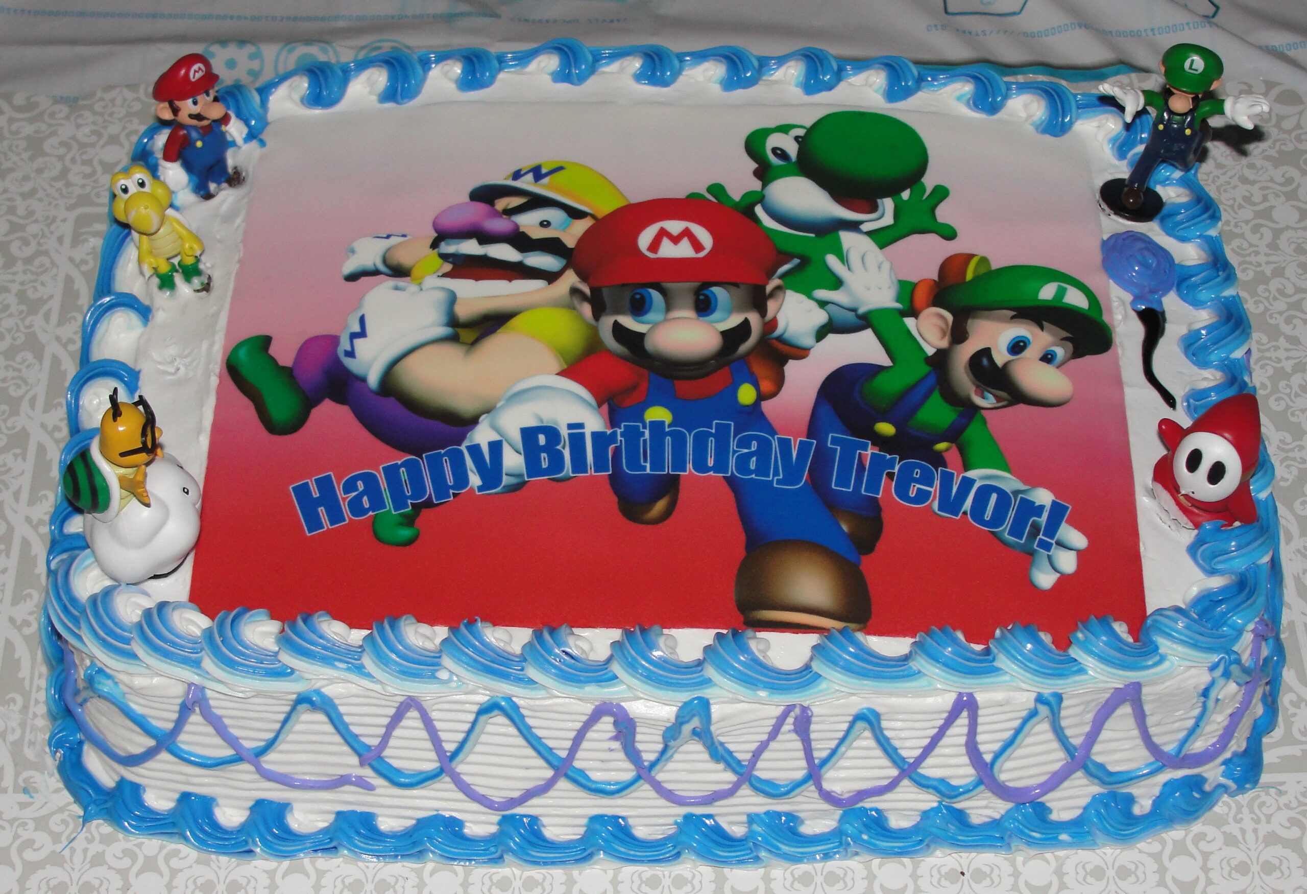 Custom video game themed birthday ice cream cake